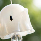 White Ghost Halloween Hanging Ornament with Faceted Drop by AuroraeGlass — photo 7