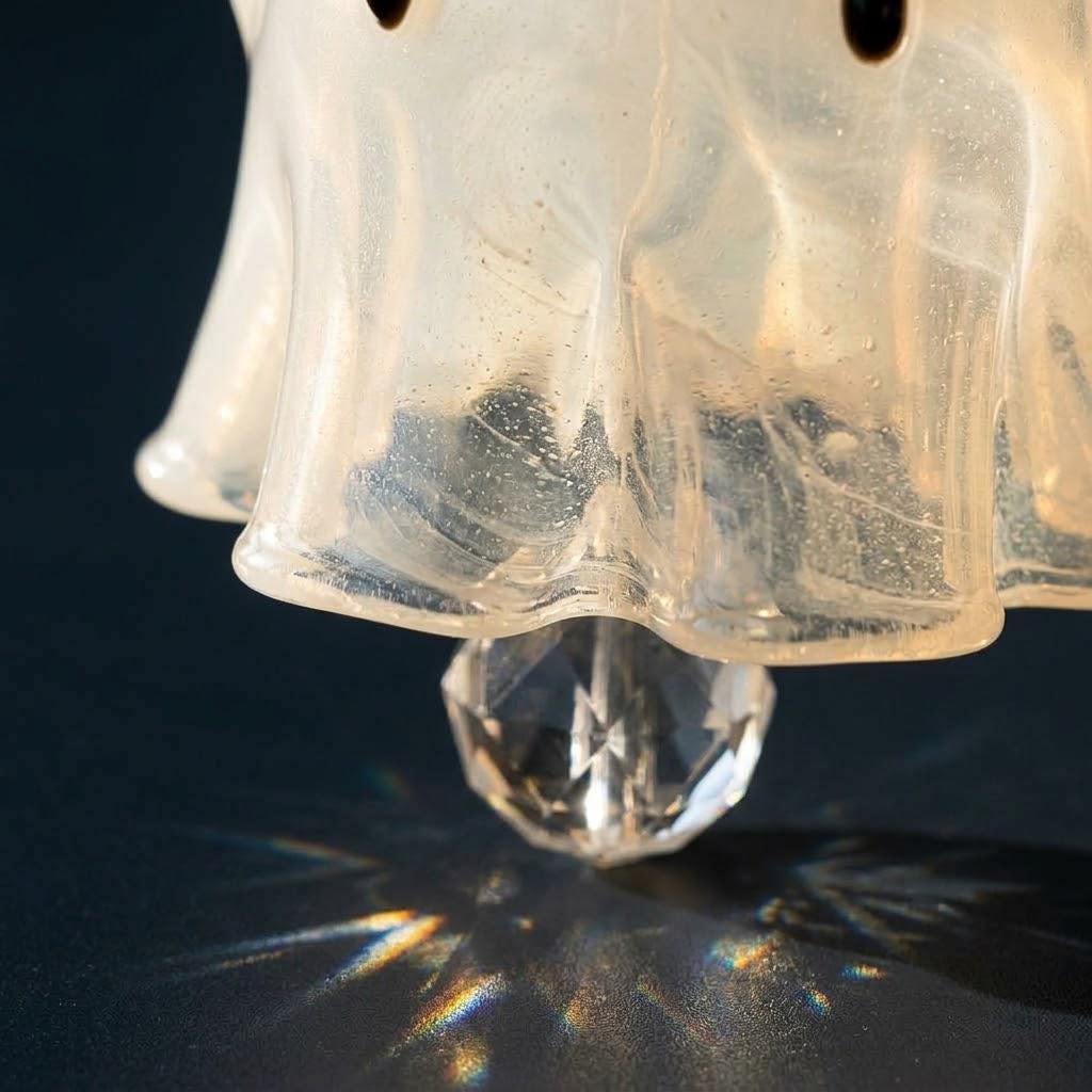 White Ghost Halloween Hanging Ornament with Faceted Drop by AuroraeGlass — photo 10