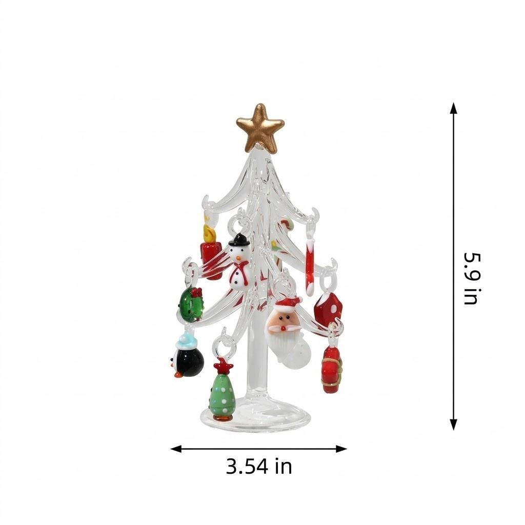 Clear Tabletop Christmas Tree with 13-Piece Mini Display by AuroraeGlass — photo 10