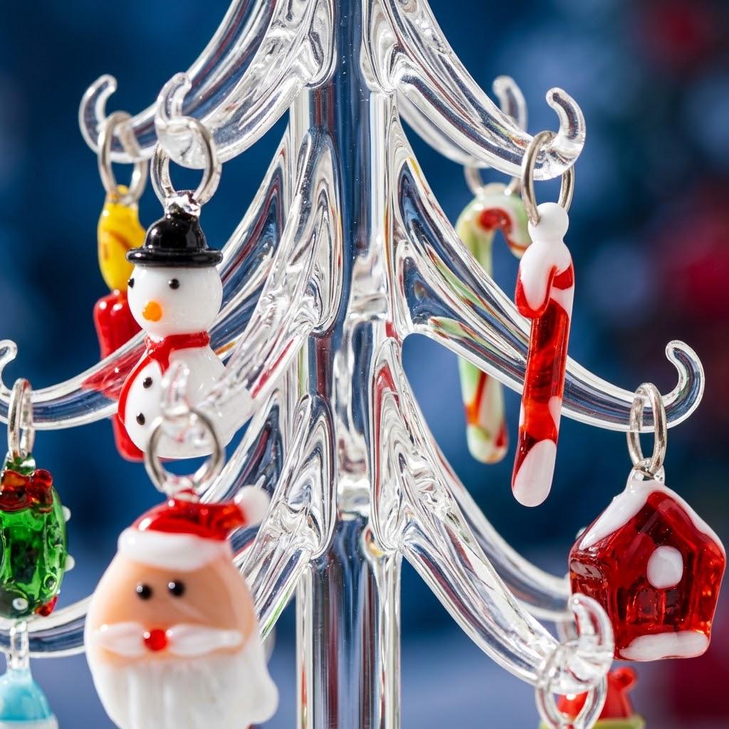 Clear Tabletop Christmas Tree with 13-Piece Mini Display by AuroraeGlass — photo 8