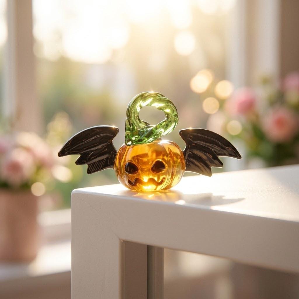 Mini Bat Jack-O'-Lantern Figurine for Halloween Display by AuroraeGlass — photo 9