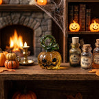 Mini Amber Jack-O'-Lantern Figurine for Fall Display by AuroraeGlass — photo 3