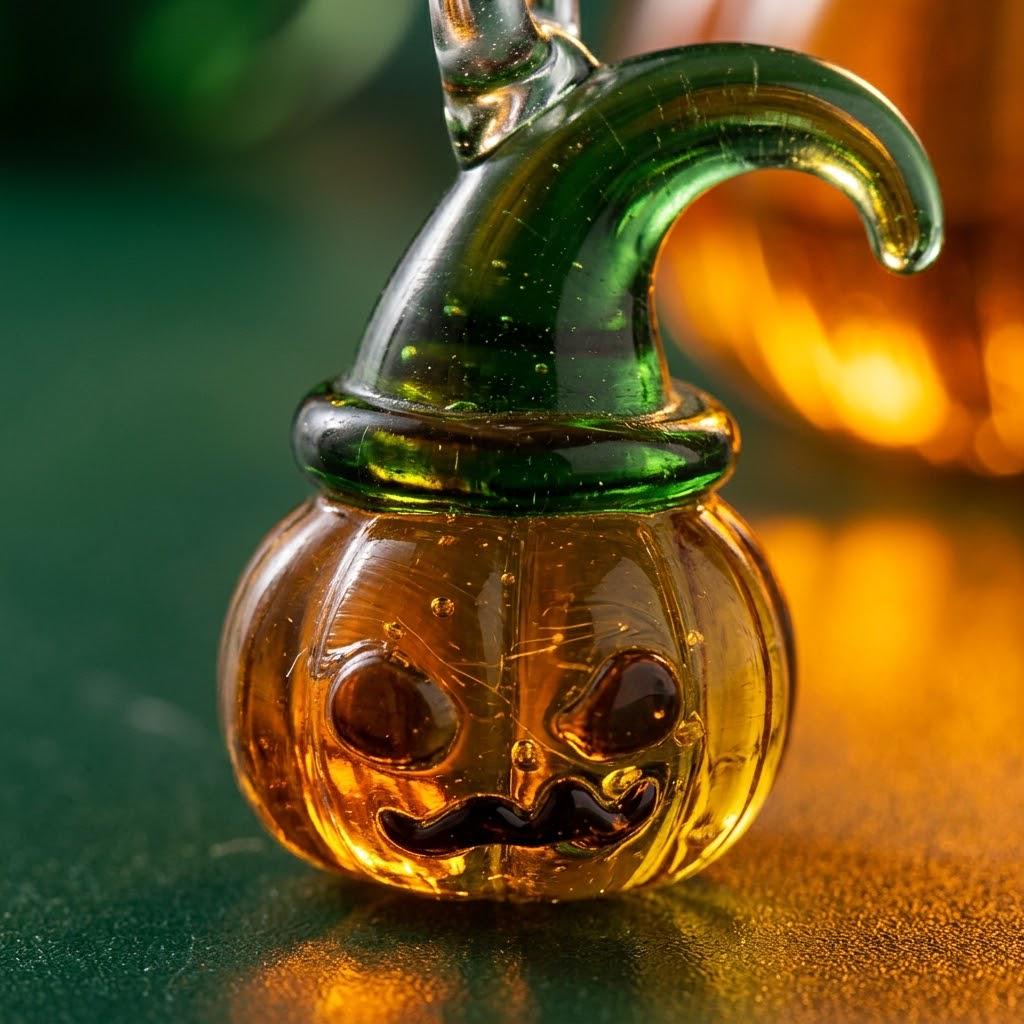 Mini Pumpkin Witch Hat Figurine for Halloween Display by AuroraeGlass — photo 6