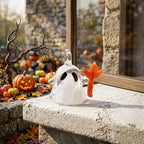 Mini White Ghost with Red Trident Halloween Figurine by AuroraeGlass — photo 2