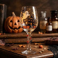 Halloween Decorative Goblet with Ghost, Haunted House and Pumpkins by AuroraeGlass — photo 1