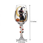 Halloween Decorative Goblet with Black Cat, Crescent Moon and Pumpkin by AuroraeGlass — photo 10