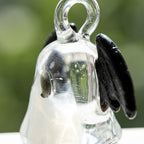 Ghost Ornament with Black Side Wings and Downturned Eyes, Halloween Hanging Decor by AuroraeGlass — photo 4