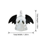 Ghost Ornament with Black Side Wings and Downturned Eyes, Halloween Hanging Decor by AuroraeGlass — photo 10