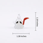 Ghost Ornament with Orange Curved Side Detail, Mini Halloween Hanging Decor by AuroraeGlass — photo 10