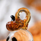 Ghost Ornament with Amber Pumpkin Hat and Downturned Eyes, Halloween Hanging Decor by AuroraeGlass — photo 5