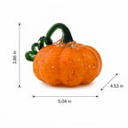 Orange Mottled Pumpkin Figurine with Green Curled Stem, Fall Table Decor by AuroraeGlass — photo 9