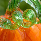 Handmade Orange Pumpkin Figurine with Green Curled Stem, Fall Table Decor by AuroraeGlass — photo 4