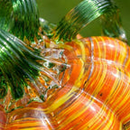 Handmade Multicolor Striped Pumpkin Figurine with Green Stem, Fall Decor by AuroraeGlass — photo 5