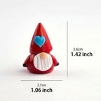 Red Hat Gnome Figurine with Blue Heart and White Beard, Mini Shelf Decor by AuroraeGlass — photo 10
