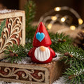 Red Hat Gnome Figurine with Blue Heart and White Beard, Mini Shelf Decor by AuroraeGlass — photo 1