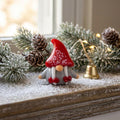 Gnome Figurine with Red Speckled Hat and Twin White Braids, Mini Decor by AuroraeGlass — photo 1