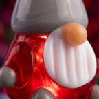 Gnome Figurine with Gray Pointed Hat and Red Body, Mini Indoor Shelf Decor by AuroraeGlass — photo 6