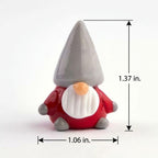 Gnome Figurine with Gray Pointed Hat and Red Body, Mini Indoor Shelf Decor by AuroraeGlass — photo 10