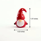 Gnome Figurine with Curved Red Polka Dot Hat and White Beard, Mini Decor by AuroraeGlass — photo 9
