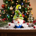 Gnome Figurine with Green Polka Dot Hat and Blue Body, Colorful Shelf Decor by AuroraeGlass — photo 1