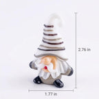 Gnome Figurine with White Striped Hat and Gray Body, Mini Shelf Decor by AuroraeGlass — photo 10