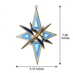 Handmade Blue Glass Star Window Hanging with Geometric Gold-Tone Frame by AuroraeGlass — photo 10