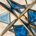 Handmade Blue Glass Star Window Hanging with Geometric Gold-Tone Frame by AuroraeGlass — photo 5
